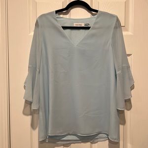 Powder Blue CK Long Sleeve Blouse